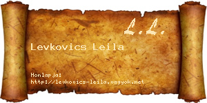 Levkovics Leila névjegykártya